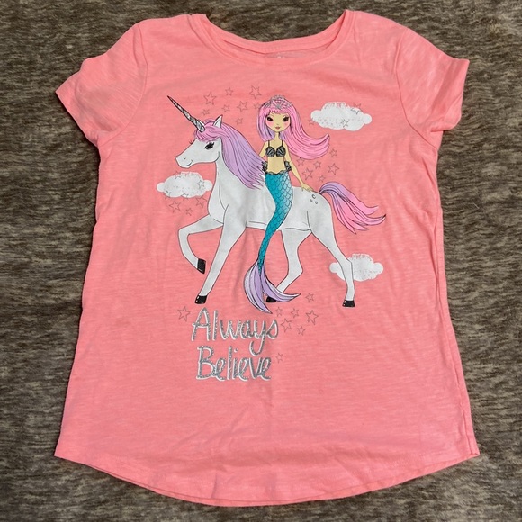 Bundle of 3 SO Brand Dog tee, mermaid unicorn Tee & gray sparkle leggings - Picture 2 of 15
